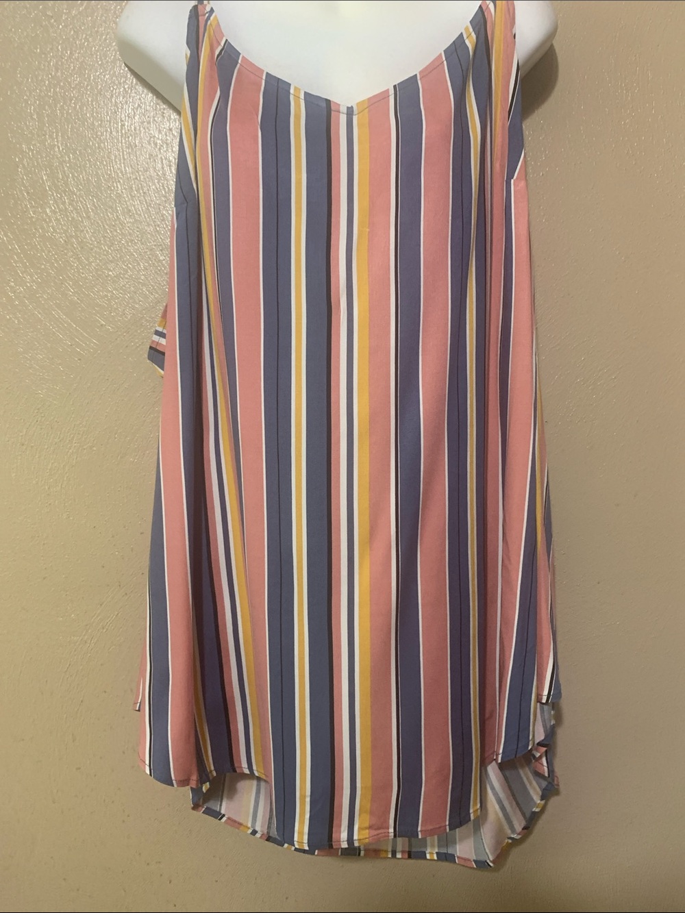torrid Multicolor Vertical Stripe Tank Top - Pink, Blue, Yellow, White